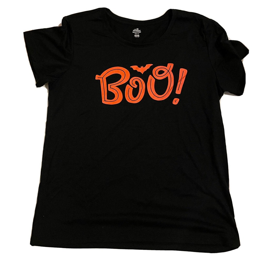 Way to Celebrate! Women's Black and Orange Boo Shirt NWT